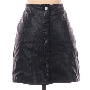 Free People Oh Snap Black Vegan Faux Leather Skirt